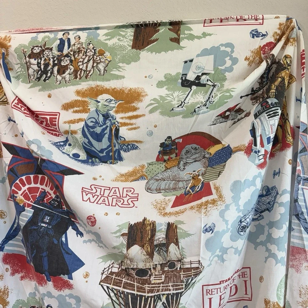 Vintage 1983 Return of the Jedi Star Wars Twin Fitted Bed Sheet Only